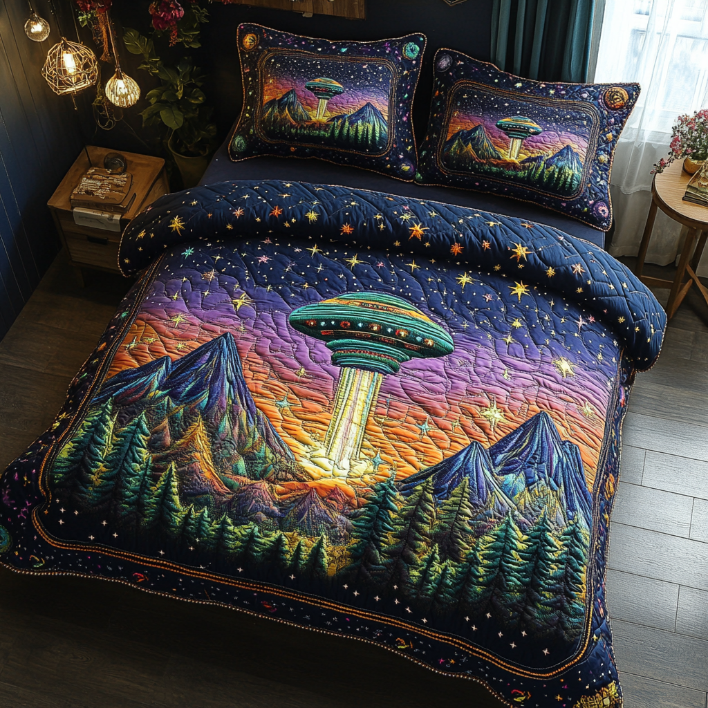 Abduction Aesthetic 3-Piece Quilted Bedding Set NCU0DV2681