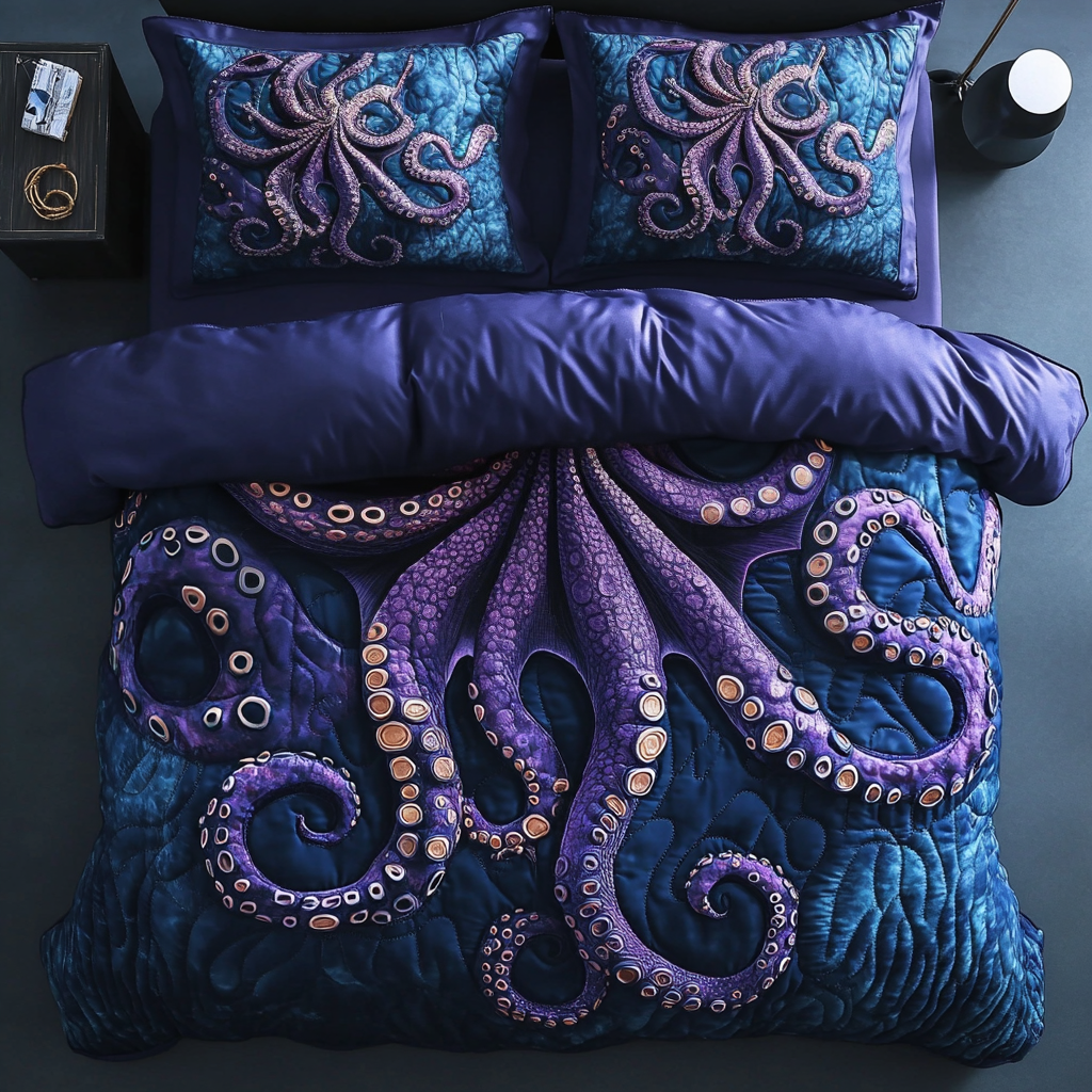 Abyssal Guardian 3-Piece Quilted Bedding Set NCU0DV3762