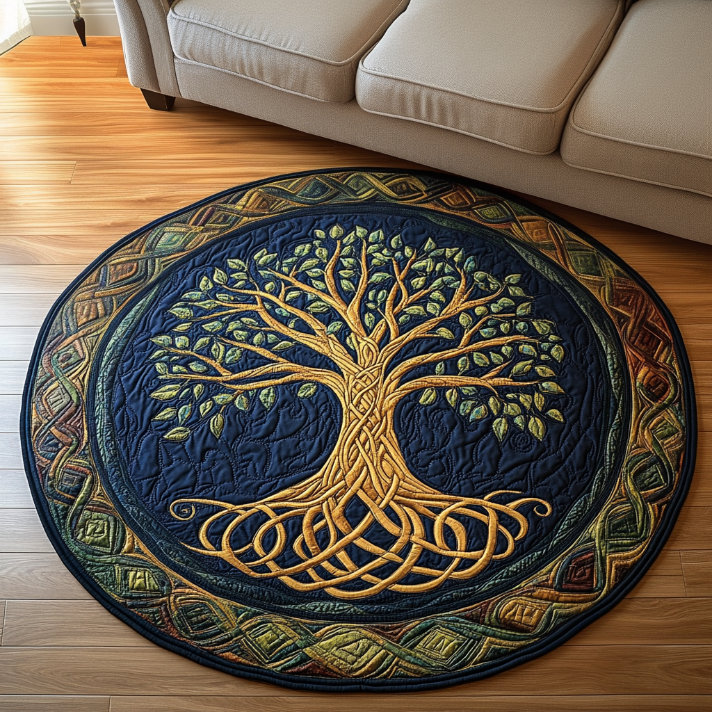 Ancient Wisdom Quilted Round Mat NCU0NT3454