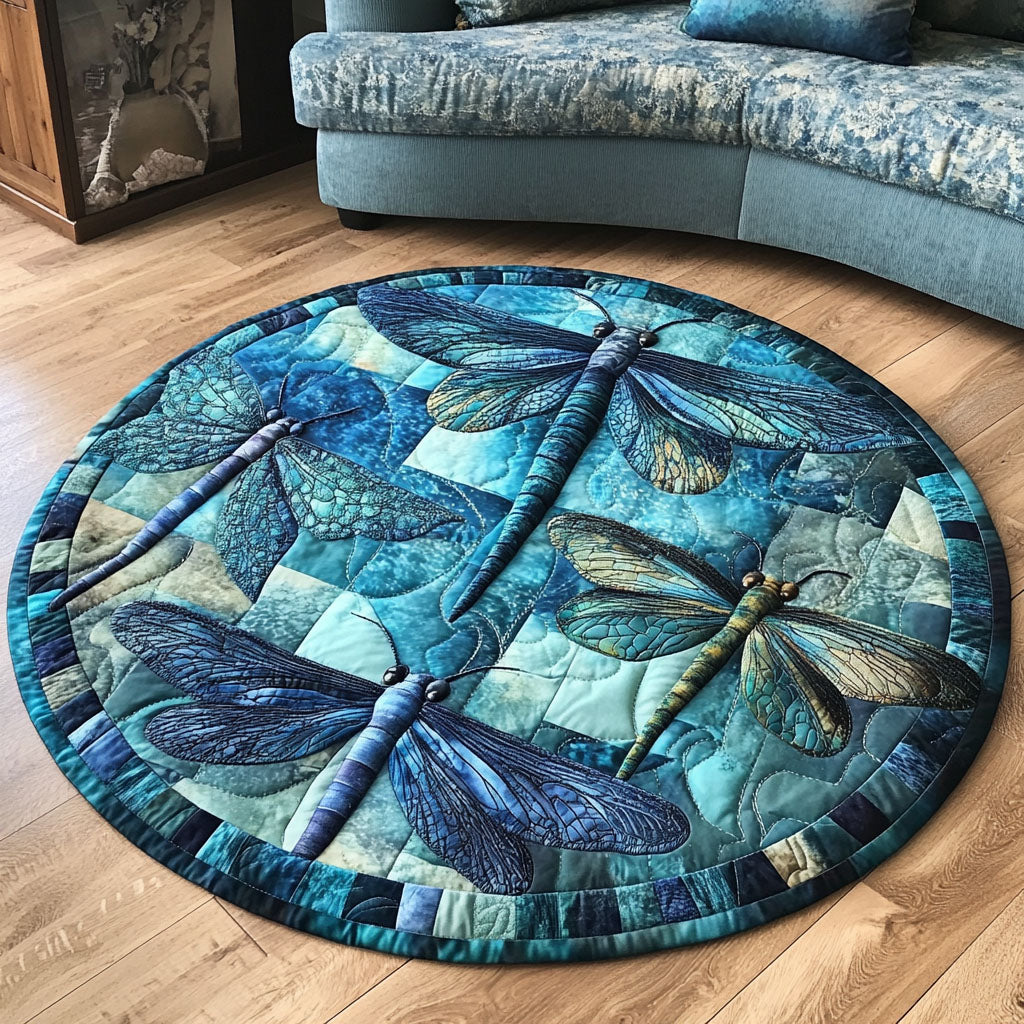 Aqua Harmony Quilted Round Mat NCU0NT5040