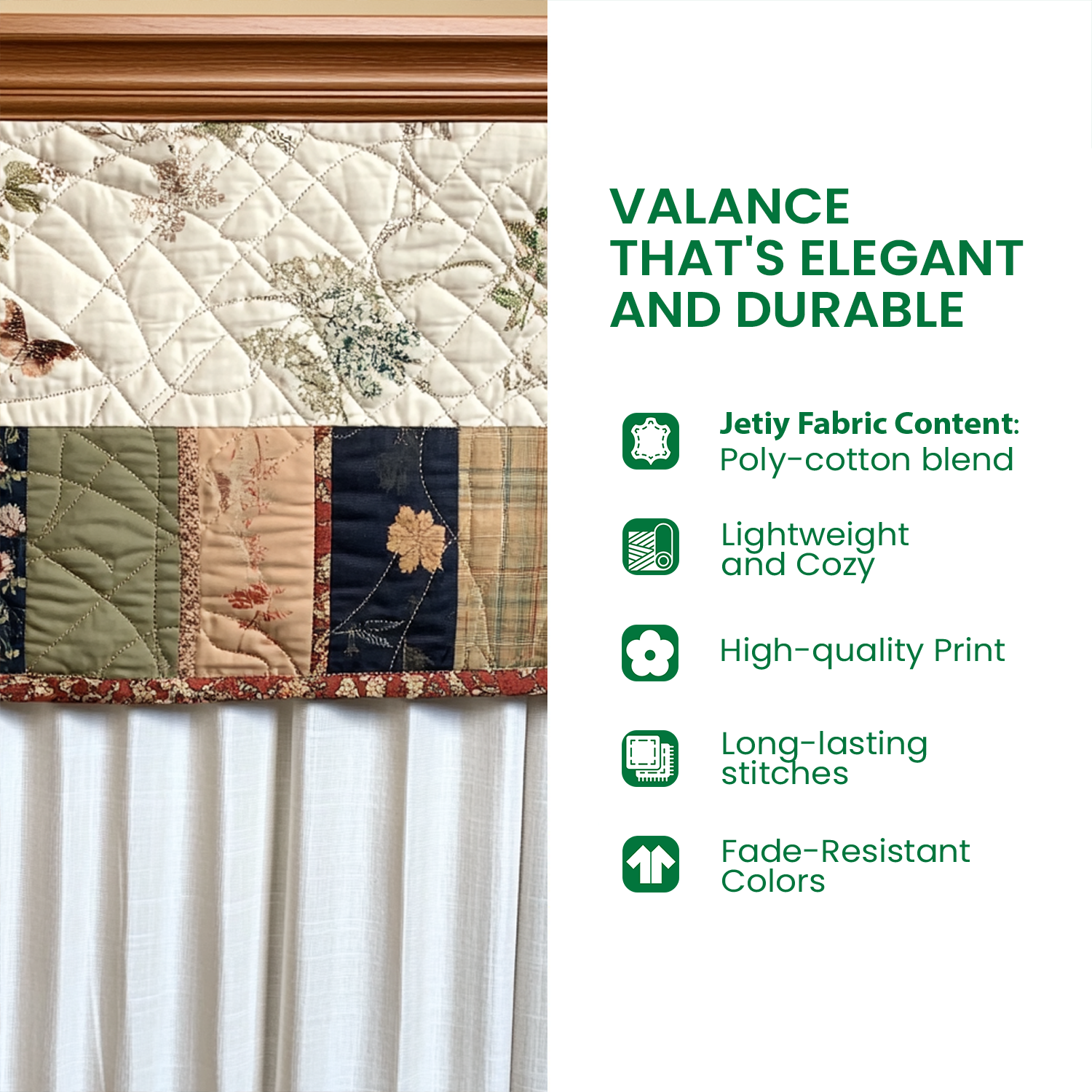 Patchwork of Love Quilted Valance NCU0DK4048